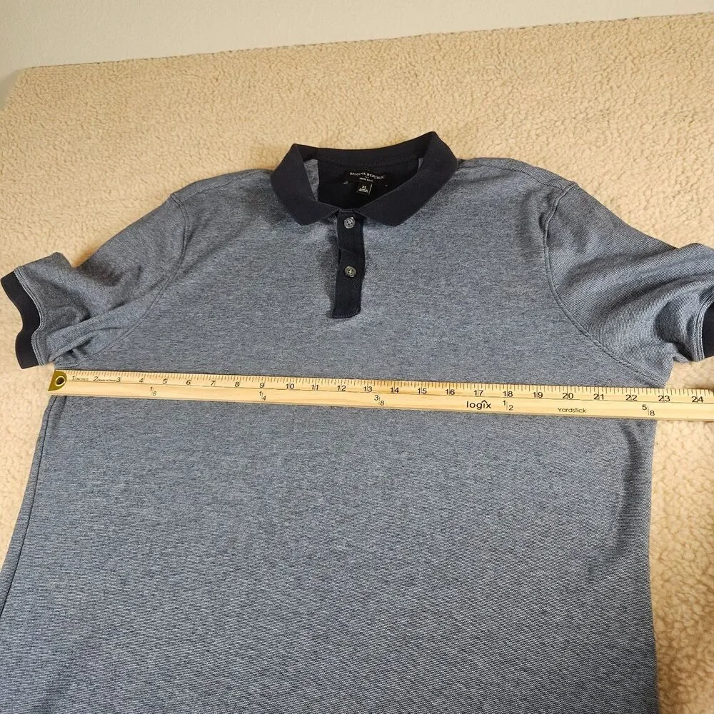 Banana Republic Dress Polo Shirt Mens XL‎ Blue Heather 100% Cotton Short Sleeve